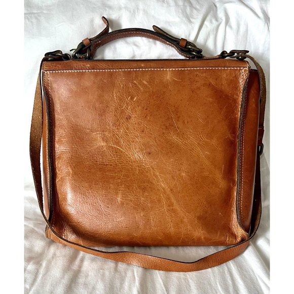 Patricia Nash Satchel Purse Bag Italian Leather Top Handle and Shoulder Strap - Picture 2 of 9